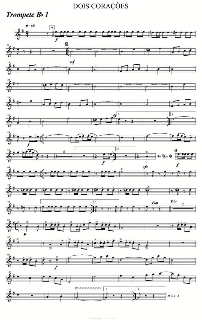 Dobrado Dois Corações Partitura: Guia Completo com Dicas de Execução Dobrado Dois Corações Partitura: Guia Completo com Dicas de Execução