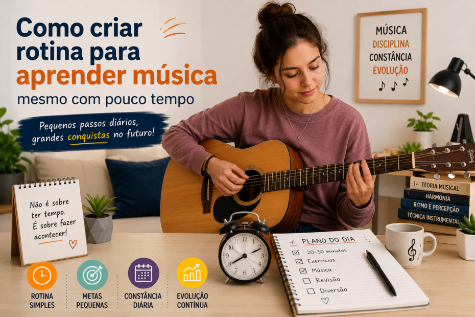como criar rotina para aprender música