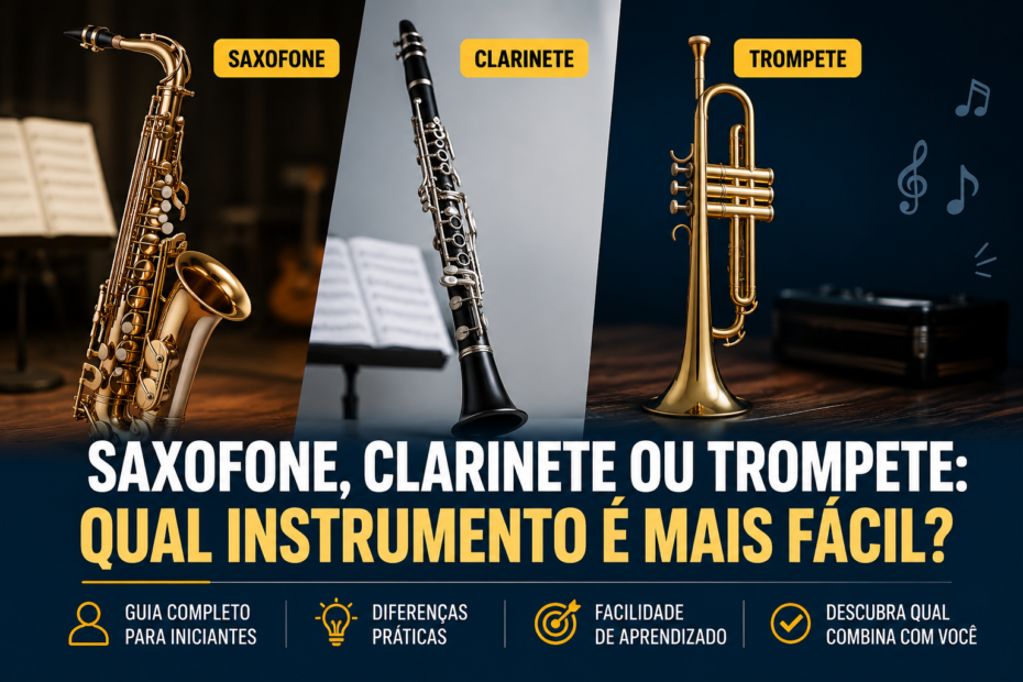 saxofone clarinete ou trompete