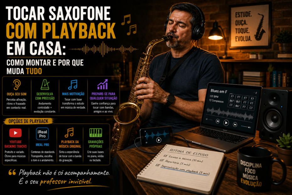 Tocar Saxofone com Playback