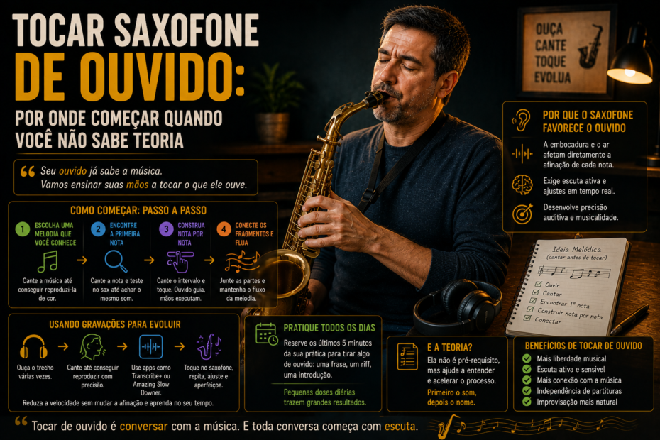 Tocar Saxofone de Ouvido: Por Onde Começar Quando Você Não Sabe Teoria Tocar Saxofone de Ouvido