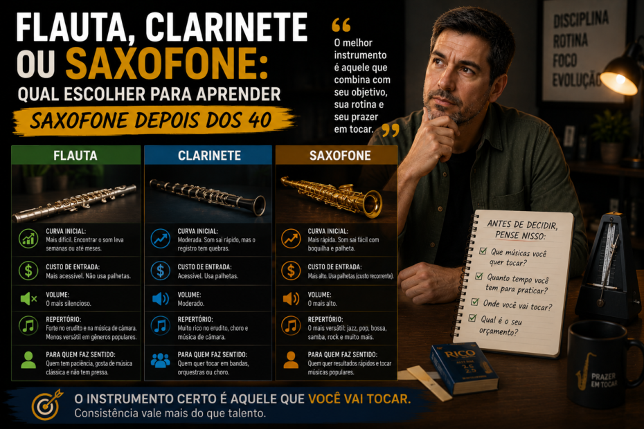 aprender saxofone depois dos 40