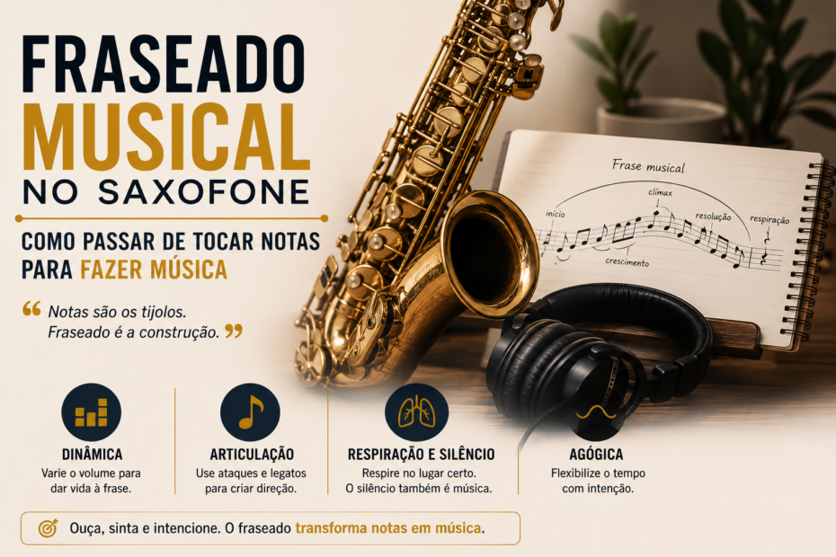 Fraseado Musical no Saxofone: Como Passar de Tocar Notas para Fazer Música Fraseado Musical no Saxofone