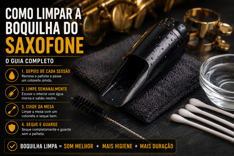 Limpar a Boquilha do Saxofone
