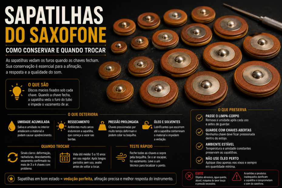 Sapatilhas do Saxofone: Como Conservar e Quando Trocar Sapatilhas do Saxofone